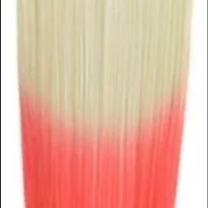 Beautiful Bleach Blonde Pink Ombré Halo Style Hair